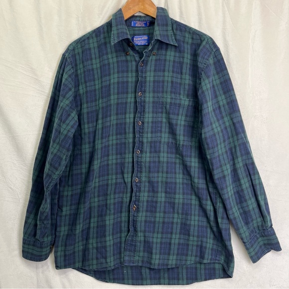 Pendleton Other - Pendleton Shirt Mens L Plaid Flannel Merino Wool Pima Cotton Canterbury Cloth